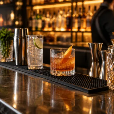 Bar Mats — Rubber bar rail mats, tap mats, and service mats for cleaner, faster bars.